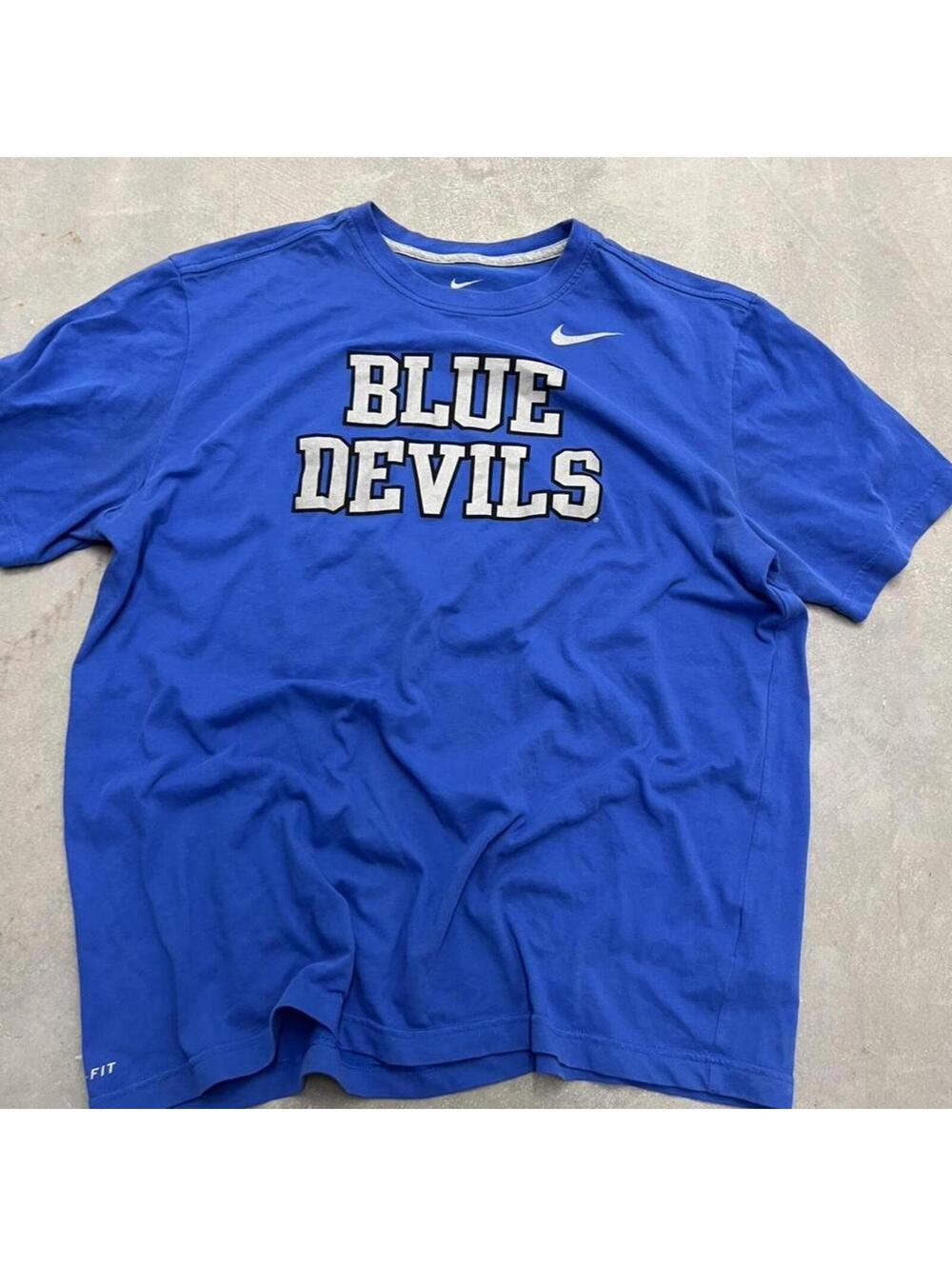 Nike Duke Blue Devils Shirt Mens XL Blue Dri Fit NCAA College Tee